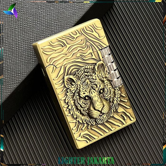 Gambar Korek Api Dupont Api Gas Macan Tiger Pixiu Lang Dinuo Lighter DN-618 - Tiger Gold dari Lighter Jakarta undefined Tokopedia