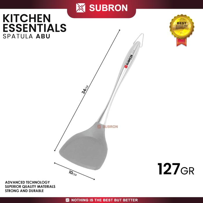 Gambar SUBRON Stainless SUS304 Spatula Centong Silicone Tahan Panas Kualitas - Spatula Abu dari SUBRON KITCHENWARE undefined Tokopedia