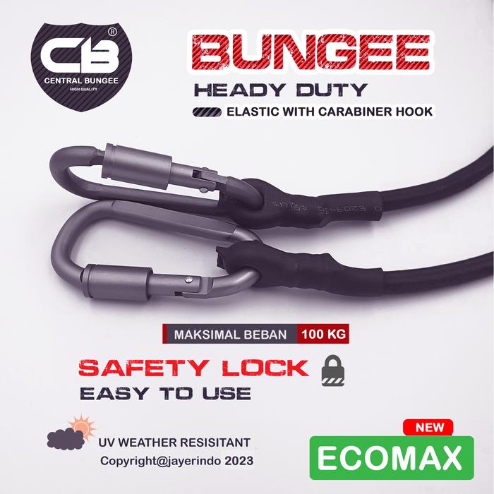 Gambar Promo Tali Cargo bungee Carabiner Central bungee ECO 2 Meter jumbo - Merah, 2 Meter dari Jayerindo undefined Tokopedia