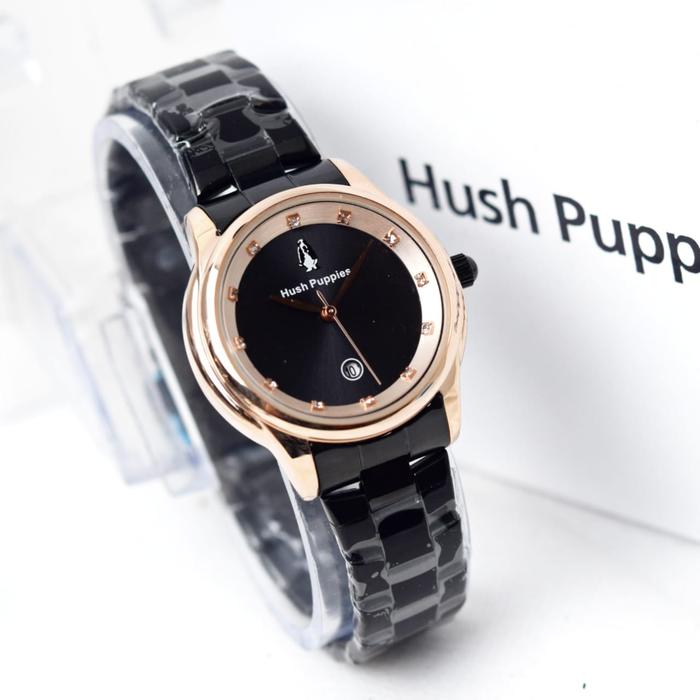 Gambar Jam Tangan Wanita Hush Puppies Analog Tanggal Mewah Rantai Stainless - Hitam Rose dari Michelle shop89 undefined Tokopedia