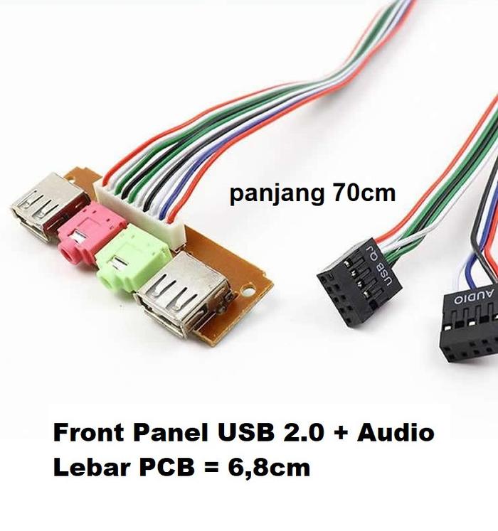 Gambar Kabel Front Panel USB 2.0 + Jack Audio Mic untuk Casing Case PC - Pcb 6.8cm dari tokojoyful undefined Tokopedia