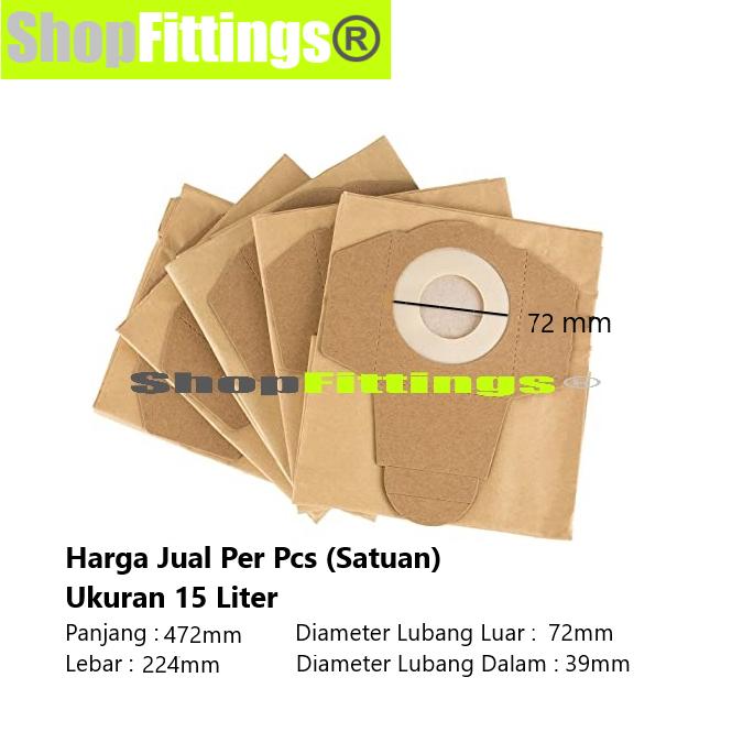 Gambar Kantong Debu Paper Dust Bag Vacuum Cleaner 15 or 20 liter Disposable - 15L Diamtr72x39 dari Shop Fittings undefined Tokopedia