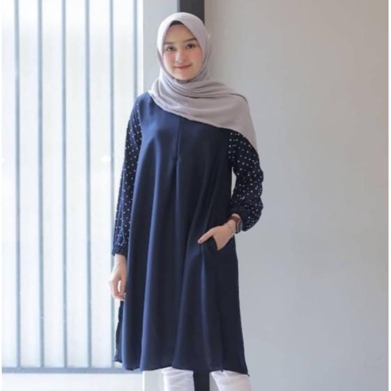 Gambar ATASAN TUNIK JUMBO BIG SIZE | BRISIA TUNIK - NAVY, S dari VAW-Shop undefined Tokopedia