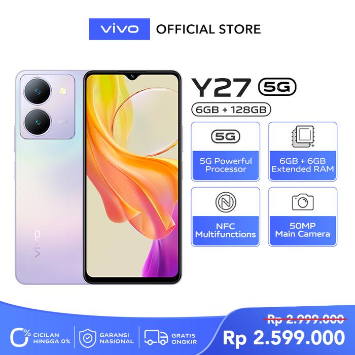 Gambar vivo Y27 5G (6/128) - 50MP Camera, NFC Multifunction, Dynamic Design - Satin Purple dari vivo Indonesia undefined Tokopedia