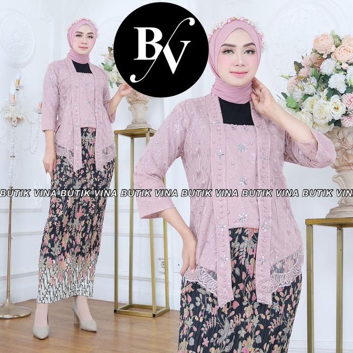 Gambar KEBAYA MODERN KUTU BARU TILE / KEBAYA WISUDA KEKINIAN / KEBAYA VIRAL - ROSEGOLD, SET XXL dari SANTOS ID_NEW undefined Tokopedia