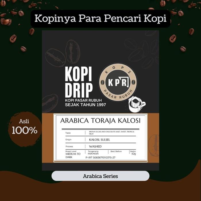 Gambar Kopi Pasar Rubuh - KPR - Kopi Drip Arabica - Toraja Kalosi dari Kopi Pasar Rubuh KPR undefined Tokopedia