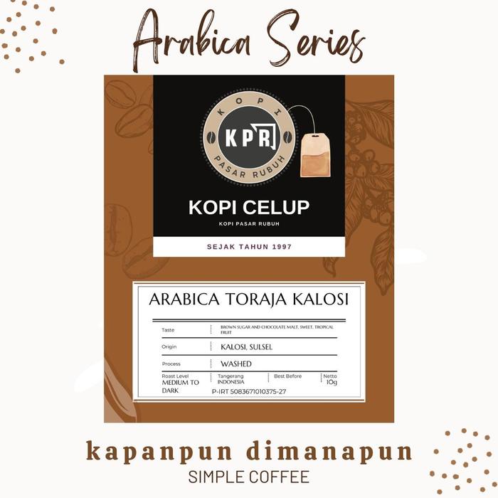 Gambar Kopi Pasar Rubuh - KPR - Kopi Celup Arabica - Toraja Kalosi dari Kopi Pasar Rubuh KPR Kota Tangerang Tokopedia