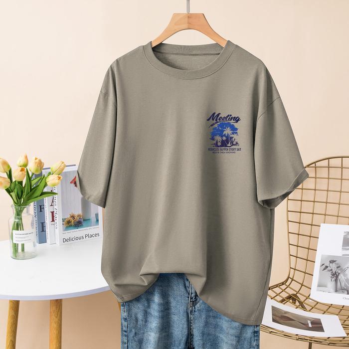 Gambar Three Pigeon T-Shirt BEACH - Casual Pria High Quality 100% Cotton - Dusty Green, S dari Three Pigeon Official undefined Tokopedia