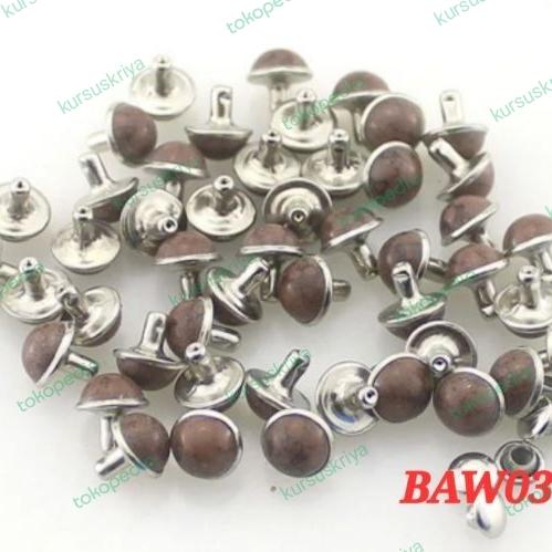 Gambar Brown rivets punk studs spike 8 mm isi 10 set - Brown351 dari Kursuskriya undefined Tokopedia
