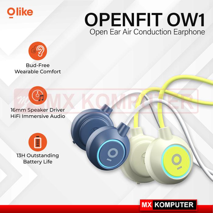 Gambar Olike Open Ear Sport TWS headset bluetooth 5.3 Air Bone Conduction OW1 dari MXKomputer_NEW undefined Tokopedia