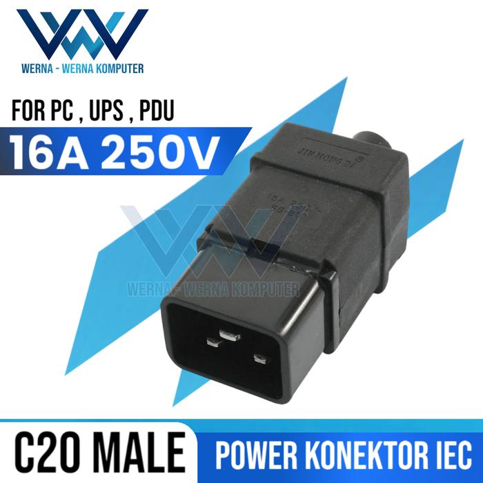Gambar Konektor Power Socket IEC C20 Male / C19 Female 16A 250V - C20 MALE dari Werna-Werna Komputer undefined Tokopedia