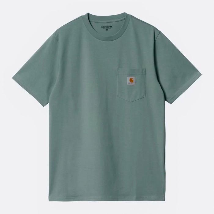 Gambar kaos pria carhartt full hangtag label cotton 24s baju kaos pria poket - denim, L dari KINANTAN DISTRO undefined Tokopedia