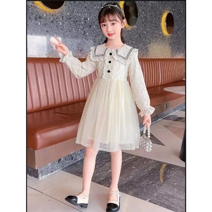Gambar Dress Pinca Kids Usia 5th-8th Baju Anak Perempuan Gaun Anak Korea - 5-6 tahun dari PIYAKU undefined Tokopedia