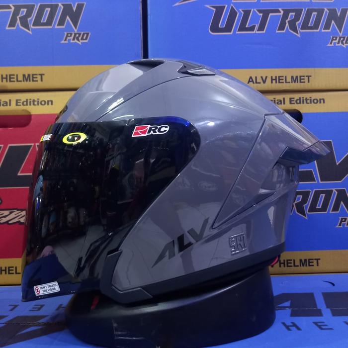 Gambar HELM ALV ULTRON PRO SOLID PAKET GANTENG - Grey Gls V Smok, XL dari Kompashelmet undefined Tokopedia