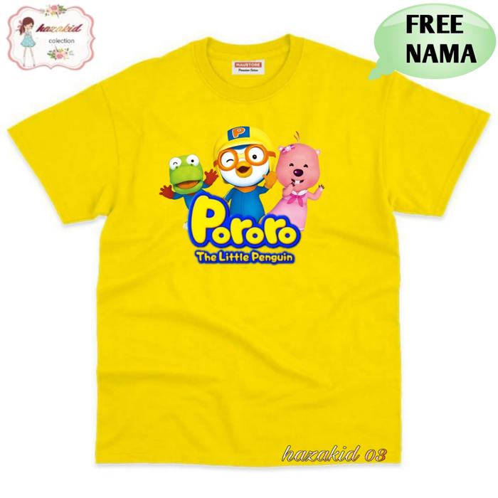 Gambar Baju kaos anak Free Nama karakter Pororo - Kuning, M dari hazakid03 undefined Tokopedia