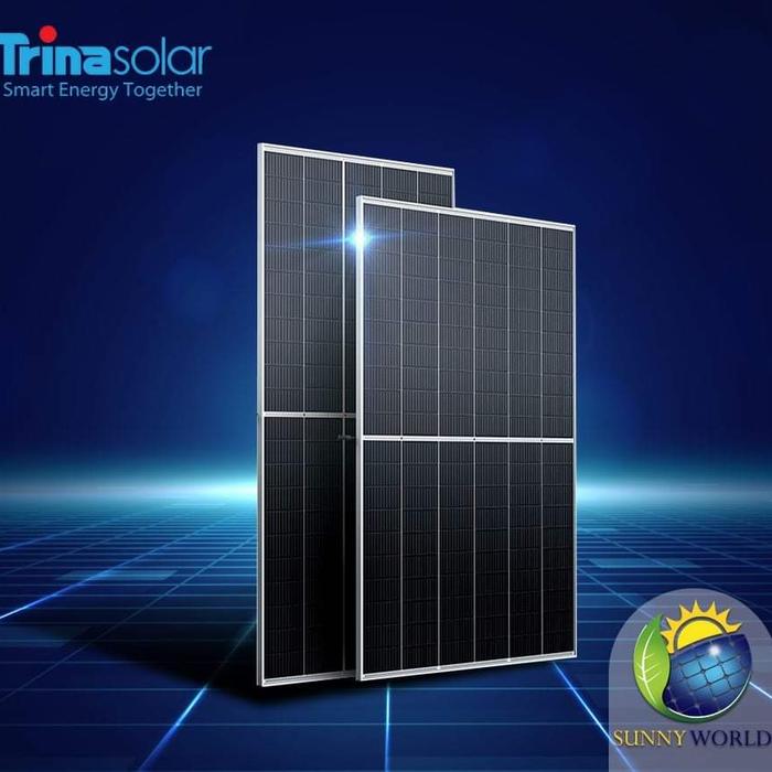 Panel Surya Trina Solar 500Wp 550Wp 575Wp 590Wp 620Wp 665Wp 720Wp 800Wp Monocrystaline Perc Half Cell MBB High Power - Palet Kayu