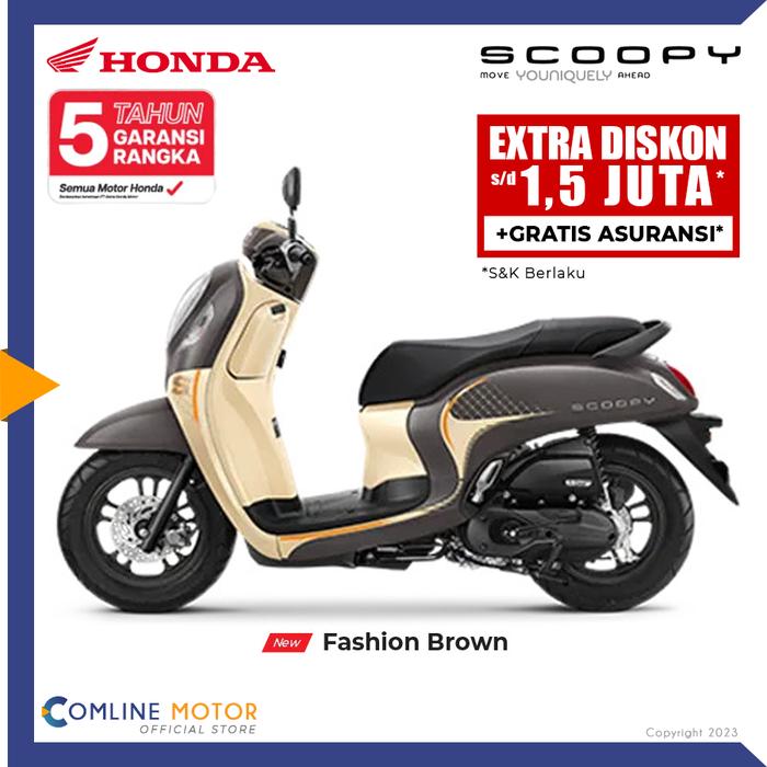 Gambar COMLINE-Sepeda Motor Honda SCOOPY 2023 Fashion Sporty - Fashion BROWN, KTP=BKS/DPK dari ComLine Motor undefined Tokopedia