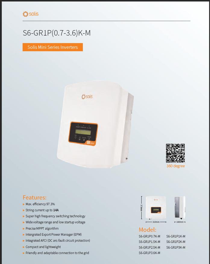 Jual Solis On-Grid Inverter S6-GR1P1K-M (TIER 1) - Kota Tangerang