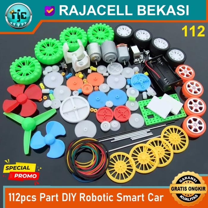 Jual 112PCS Robotic Part DIY Robot Mekanik Smart Car Gear Puli Shaft ...