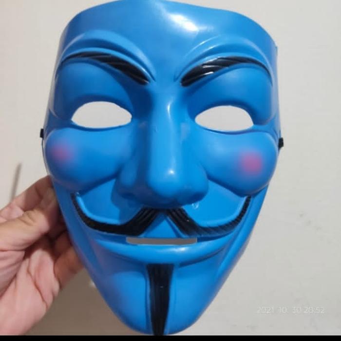 Gambar topeng hacker anonymous pesta Halloween halowen hallowen haloween - Biru dari Victory Sagala undefined Tokopedia