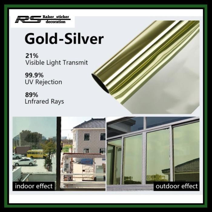 Gambar [1 ROLL]stiker jendela kaca rumah oneway harga terjangkau kualitas no1 - Gold Silver dari Raker Sticker undefined Tokopedia