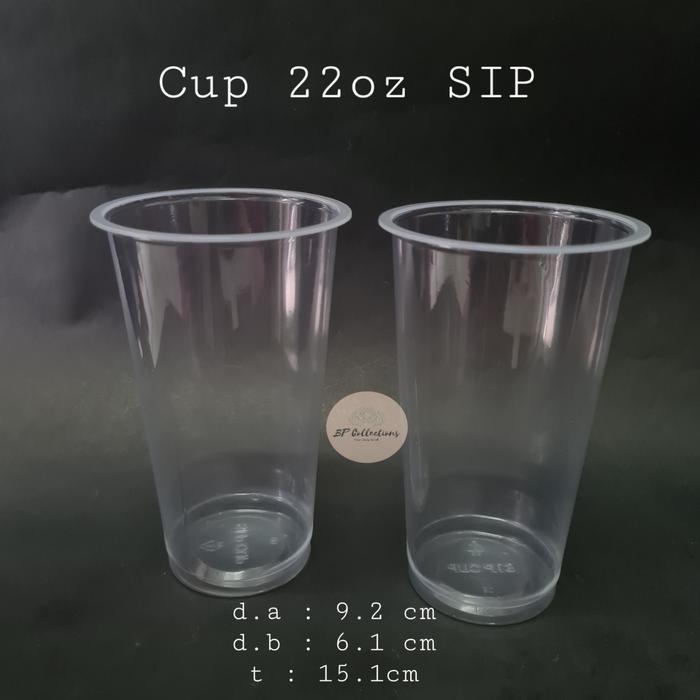 Gambar 1 PAK 50 pcs CUP 22 oz PLASTIK GELAS DATAR 22oz SIP ECER - 1PAK-CUP 22 SIP dari BP Collections Plastics undefined Tokopedia