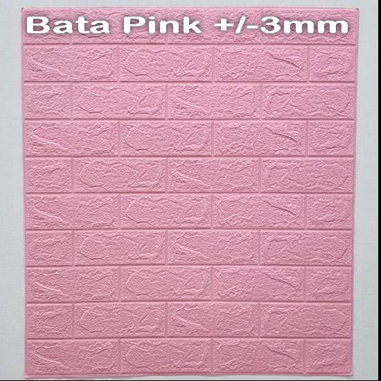Gambar WALLPAPER 3D FOAM UKURAN 70 CM x 77 CM  BATU BATA - Merah Muda dari Hallogan indonesia undefined Tokopedia