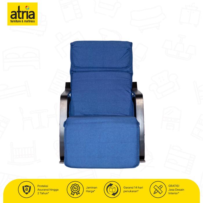 Gambar Kursi Santai | Kursi Malas | Kursi London Rocking Chair W/Footrest - Dark Blue dari Atria Furniture Official undefined Tokopedia