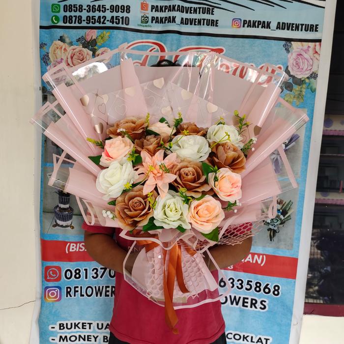 Gambar buket bunga artificial jumbo (only kurir instans) - peach, instans dari drflowers medan undefined Tokopedia