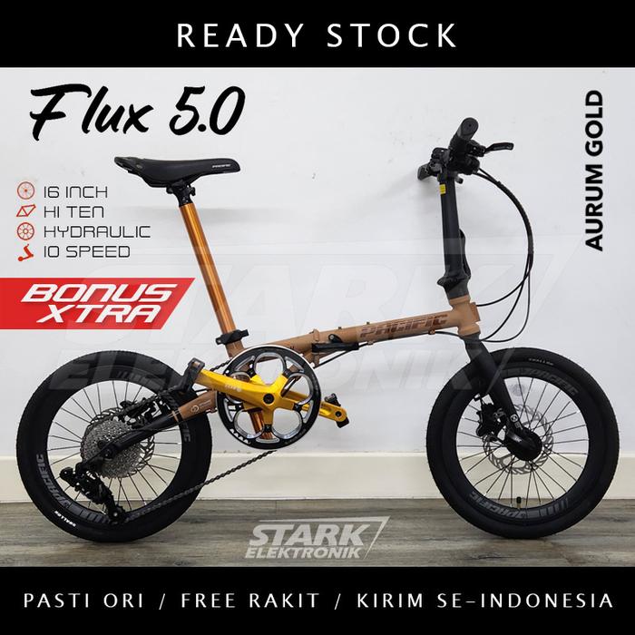 Gambar Pacific FLUX 5.0 Sepeda Lipat Folding Bike - Aurum Gold dari StarkElektronik undefined Tokopedia