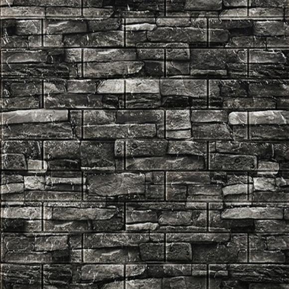 Gambar Wallpaper 3D Foam Batu Alam Untuk Ruangan Aesthetic - CORAK HITAM dari Hallogan indonesia undefined Tokopedia