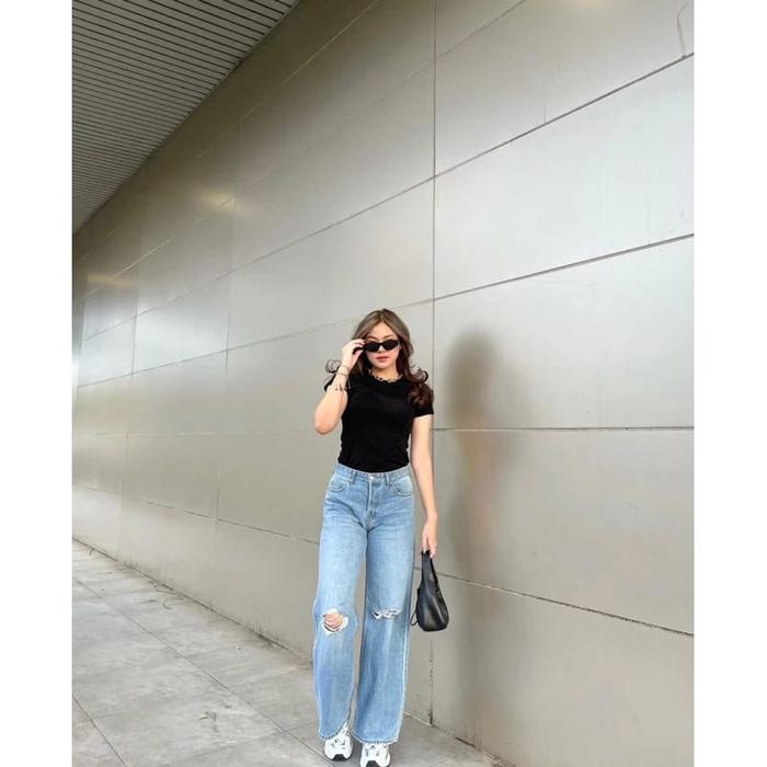 Gambar KULOT HIGHWAIST LOOSE JEANS DESTROY NAURA - SNOW ACID, 27 dari Gudang Sepatu dan Fashion undefined Tokopedia
