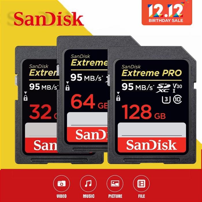MEMORI SDHC UHS-II EXTREME PRO 32GB 64GB 128GB 95MB/S U3 memori kamera  Penyimpanan 32 gb