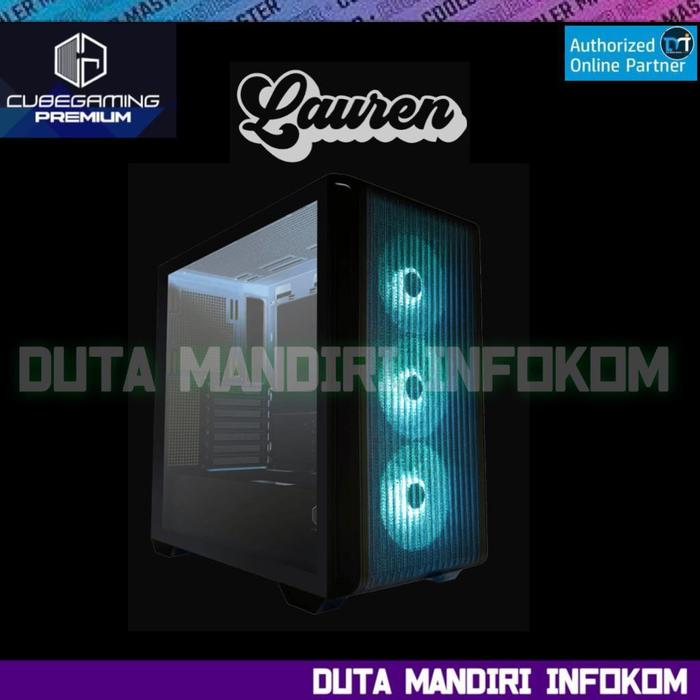 Gambar Cube Gaming LAUREN - Tempered Glass ATX Gaming Case - Black Edition  dari Duta Mandiri Infokom Kota Administrasi Jakarta Pusat Tokopedia
