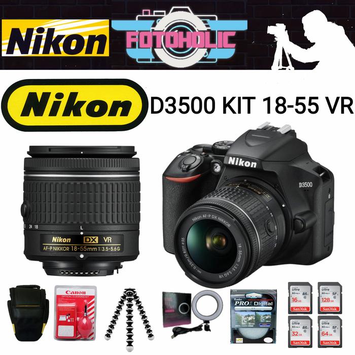NIKON D3500 KIT 18-55 VR/KAMERA NIKON D3500 KIT 18-55 VR/D3500 RESMI  DISTRIBUTOR, BODY ONLY