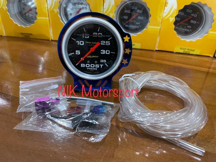 Gambar Boost Meter Diesel - Blower/Boost Pressure Gauge Set Holder Titanium - Silver 35psi dari NIK Motorsport undefined 5 Tokopedia
