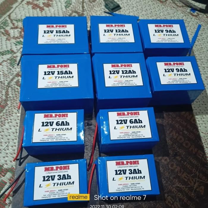 Aki Sepeda motor Battery Pack Lithium Lifepo4 12V 3Ah 6Ah 9Ah 12Ah 15Ah For Motorcycle  Aki Baterai - 36Ah