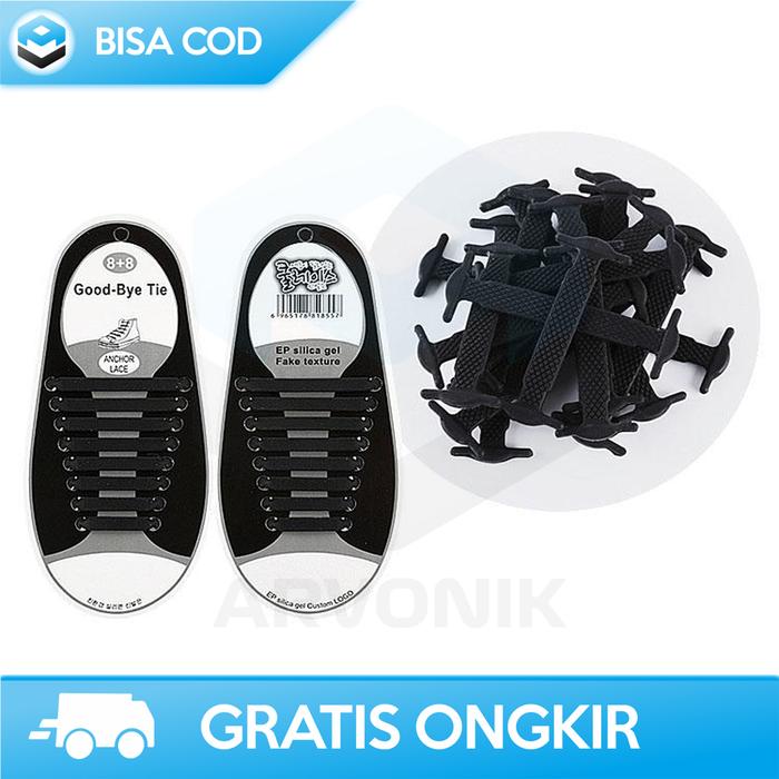 Gambar TALI SEPATU TANPA IKAT LAZY LACE NO TIE SHOELACES ELASTIS 16 PCS dari Arvonik undefined Tokopedia