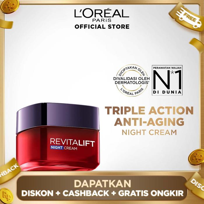 Gambar L'Oreal Paris Revitalift L.A.S.E.R X3 Night Cream - Krim Malam dari L'Oreal Paris ID undefined Tokopedia