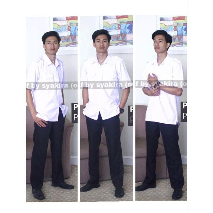 Gambar Pakaian dinas harian pria,seragam pdh pria,seragam pria,baju pdh pria - Putih polos, S dari Nia Rencang undefined Tokopedia