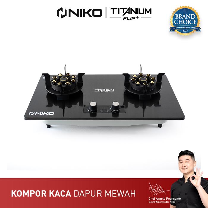 Gambar Kompor Gas 2 Tungku - Niko Titanium Flip Plus dari Niko Indonesia undefined Tokopedia
