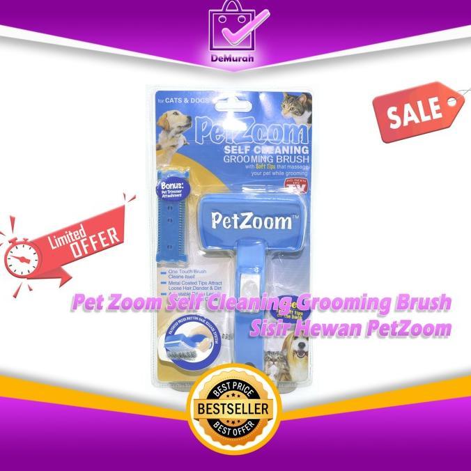 Jual New Pet Zoom Self Cleaning Grooming Brush Sisir Hewan