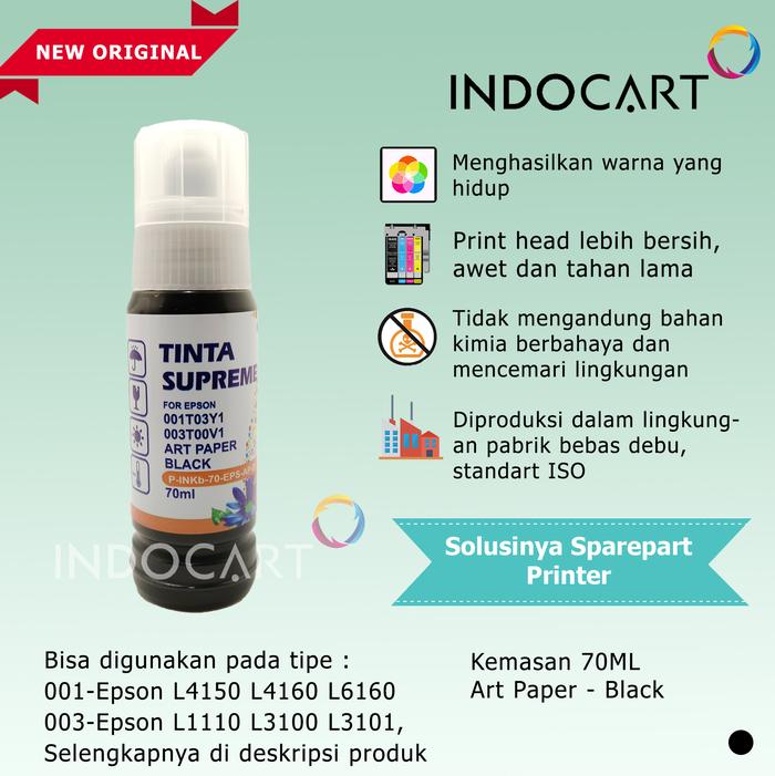 Gambar IndoCart Tinta Refill Printer Epson 001 003 008 Art Paper Ink-70ml - Black dari IndoCart Store undefined Tokopedia
