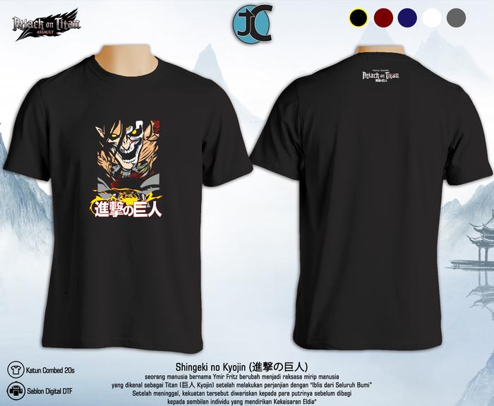 Jual T-Shirt Kaos AOT Founding Titan Bahan Katun Combed 30s Bahan