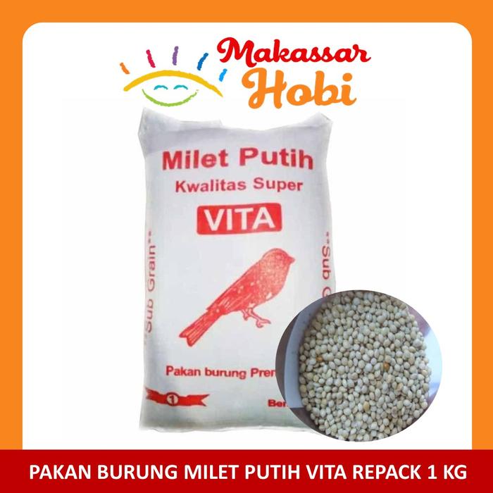 Gambar Milet Putih Kiloan 1 kg Merk Vita White Millet Pakan Burung Lovebird - Milet Vita dari Makassar Hobi undefined Tokopedia