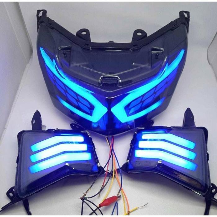 Gambar Lampu Paketan Stoplamp Nmax Old 2019 Depan Belakang Led Variasi Murah - Biru dari ZIB Variasi undefined 2 Tokopedia