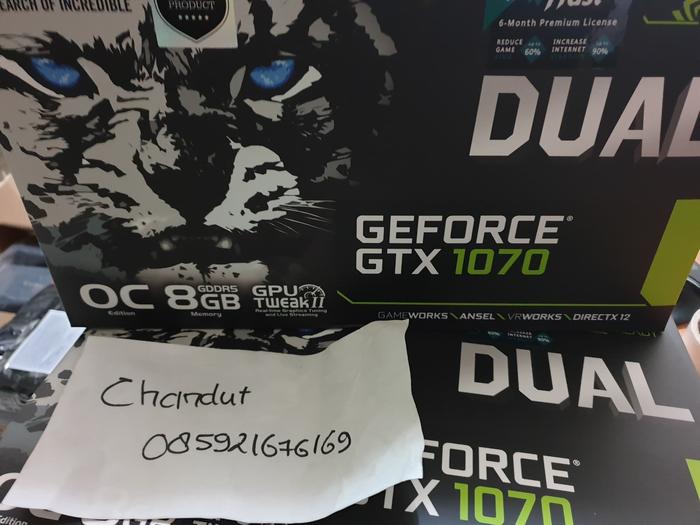 Gambar VGA ASUS GTX 1070 / GTX1070 DUAL OC 8 GB OC EDITION dari CHANDUT REDCOM undefined Tokopedia