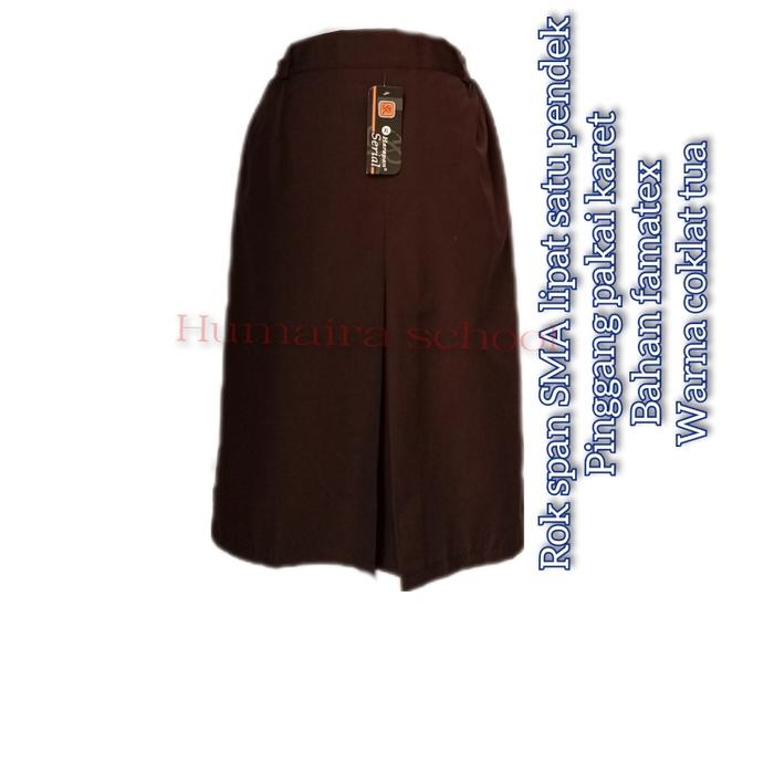 Gambar Rok span belah satu sekolah SMA coklat karet pendek size:S M L-L6 - Cokelat, L dari HUMAIRA SCHOOL undefined Tokopedia
