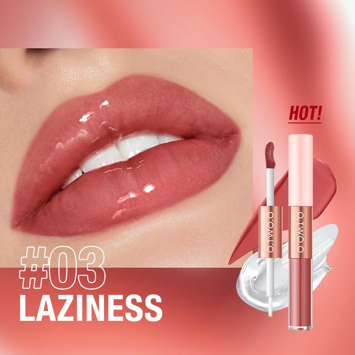 Gambar 【LIVE】O.TWO.O 2 In 1 Lipgloss Matte & Gloss Long Lasting Kiss-Proof Lip Makeup - 03 LAZINESS dari otwoo_id undefined Tokopedia