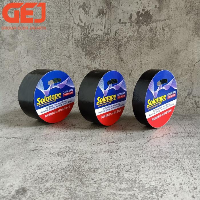 Gambar Cloth Tape SOLATAPE / Lakban Kain 45mm x 8m - Hitam 36mm dari Toko Bubble Lakban undefined Tokopedia